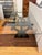 Contemporary Sculptural Trestle Wood + Glass Dining Table For Sale - Image 11 of 12