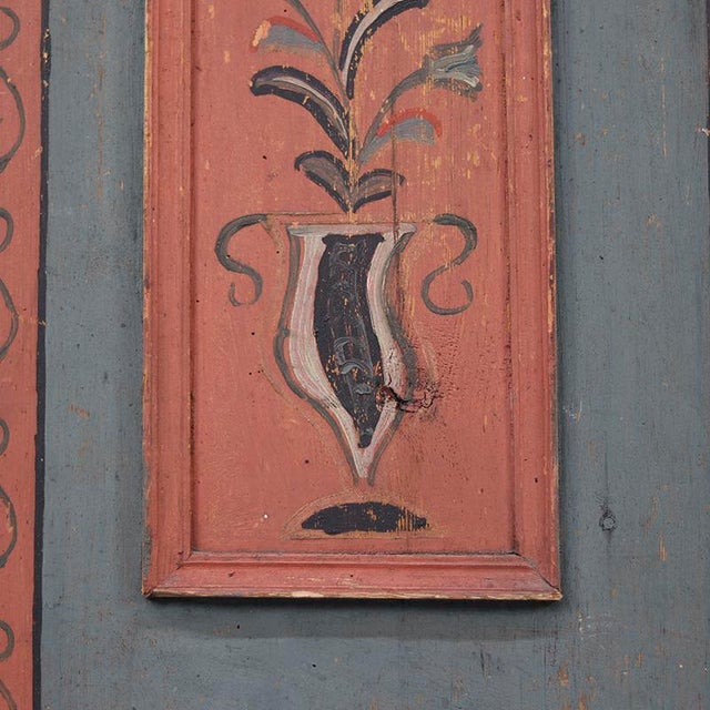 Antique bridal cabinet dating from 1806, originating from Franconia, Southern Germany. The heavy, weathered character and...