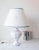 Paper Large French Hand Painted Moustier Table Lamp with Shade, 1990s For Sale - Image 7 of 12