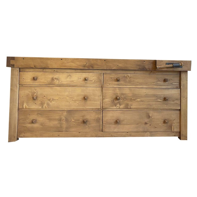 Rustic Planer Bench in Pine For Sale