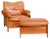 Set of Artona Leather and Wood Lounge Chair with Ottoman by Tobia & Afra Scarpa for Maxalto, 1970s For Sale