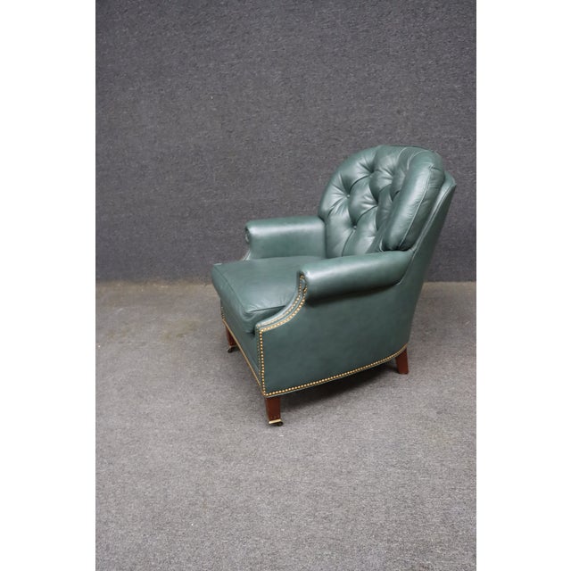 Hancock & Moore Tufted Leather Chair and Ottoman For Sale - Image 17 of 18