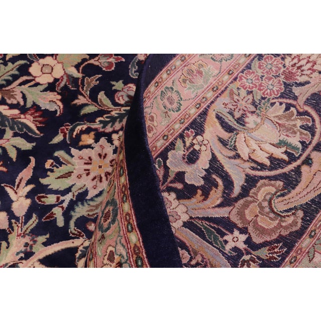 Textile Shabby Chic Tamour Pak-Persian Blue/Red Wool Rug - 10'2'' X 14'1'' For Sale - Image 7 of 8