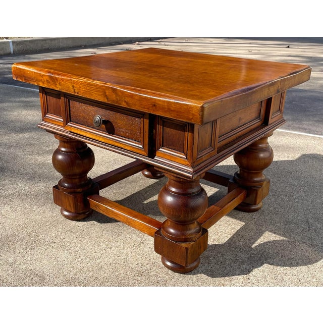 Nice vintage end or side table. Very heavy, solid wood!