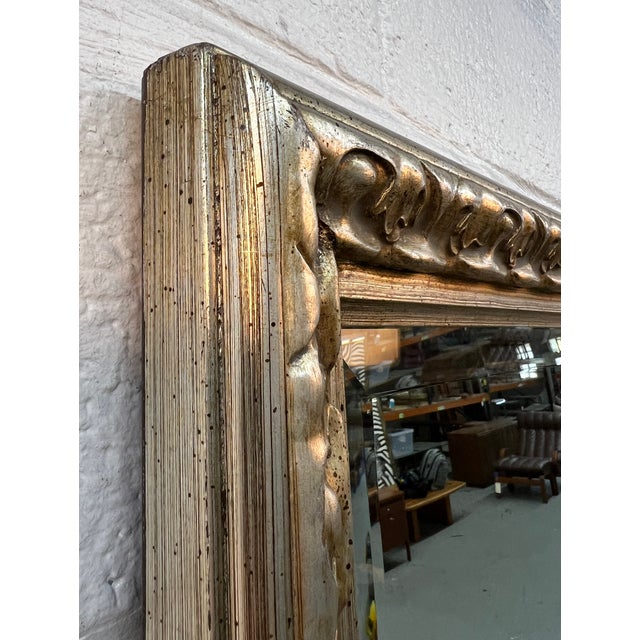 Mid 20th Century Large Ornate Vintage Beveled Mirror For Sale - Image 5 of 9