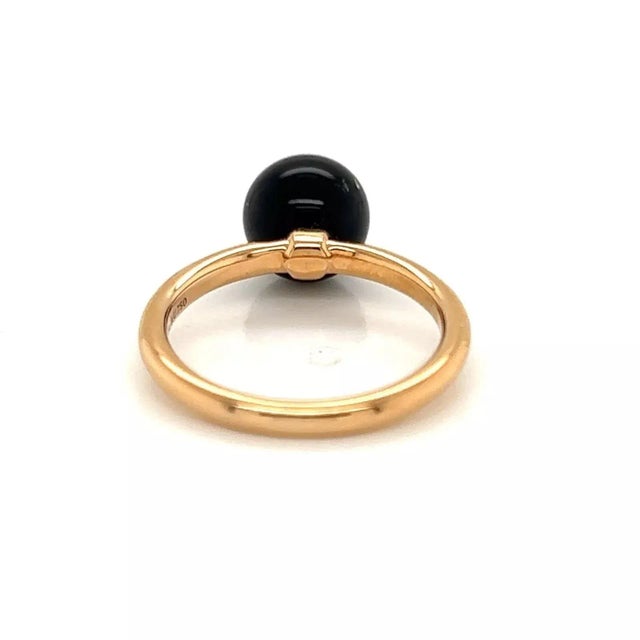 Late 20th Century 25953 - Tiffany & Co. HardWear Onyx Ball 18k Rose Gold Solitaire Ring For Sale - Image 5 of 8