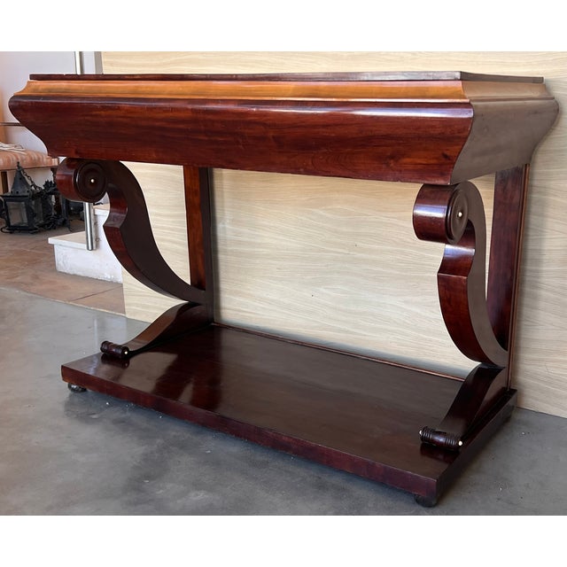 Early 19th Century Early Biedermeier Period Walnut Console Table With Drawer, Austria, Circa 1830 For Sale - Image 5 of 11