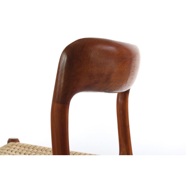 1960s Niels Moller for Model No. 75 Side Chair in Teak w/ Papercord for J.L. Møllers Møbelfabrik, Denmark For Sale - Image 5 of 9
