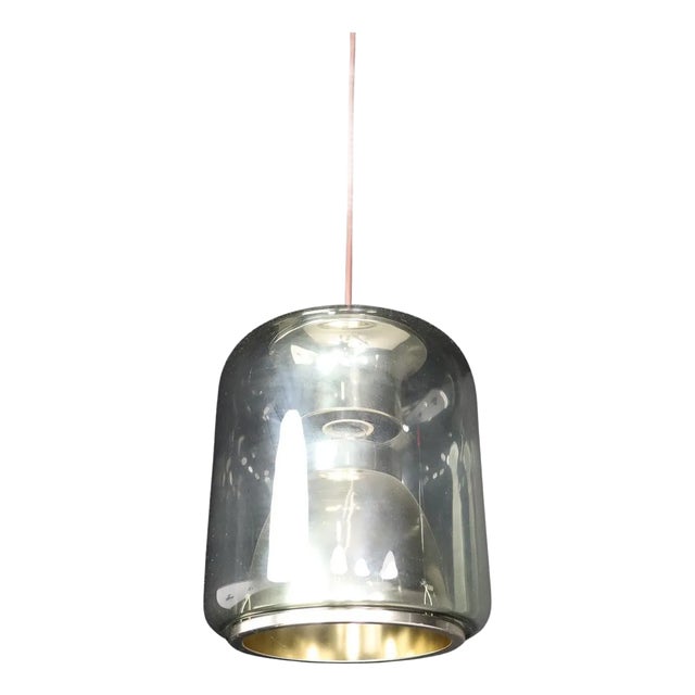 Mid-Century Smoked Glass Pendant attributed to Erco Leuchten, Germany, 1970s For Sale
