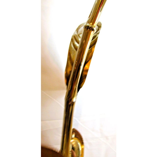 Rare Antonio Pavia Brass and Red Lacquered Wood Stork Floor Lamp Circa 1980s For Sale - Image 14 of 17