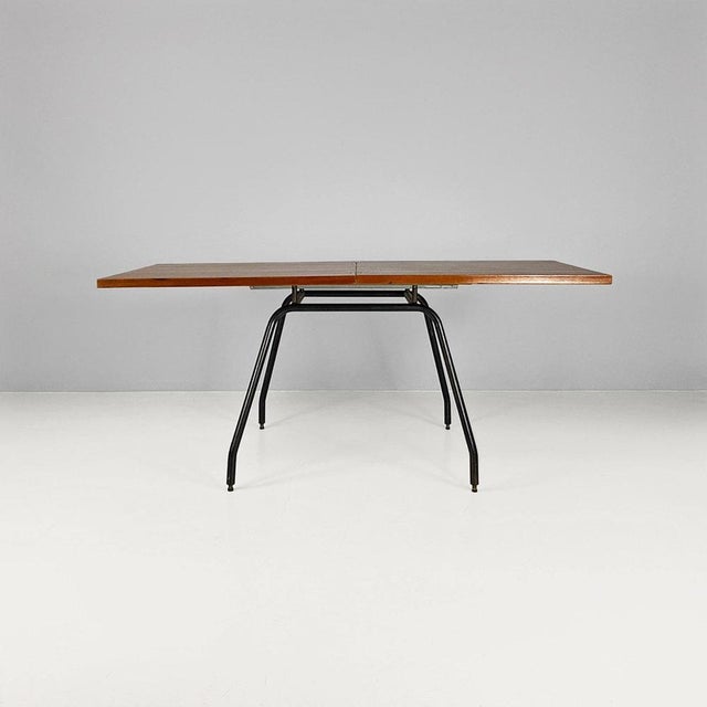 1960s Italian Extendable Dining Table in Wood and Metal, 1960s For Sale - Image 5 of 18