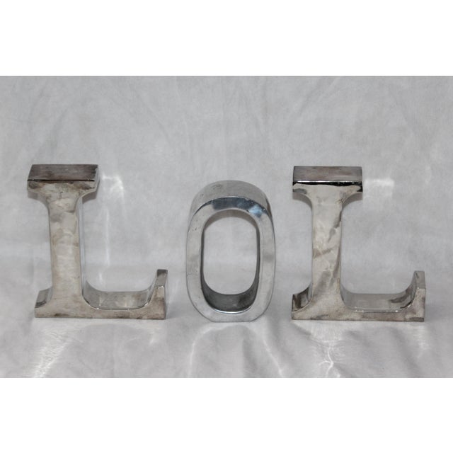 Metal Letters, 1990s, Set of 3 For Sale - Image 11 of 11