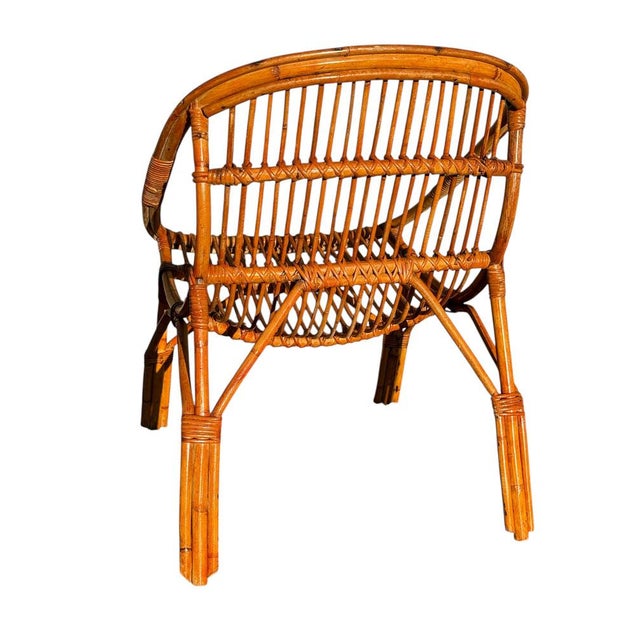 Vintage French Rattan Armchairs, 1960s, Set of 4 For Sale - Image 16 of 18