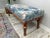 Sky Blue Turkish Rug Print Fabric Upholstered Hallway Bench For Sale - Image 8 of 9