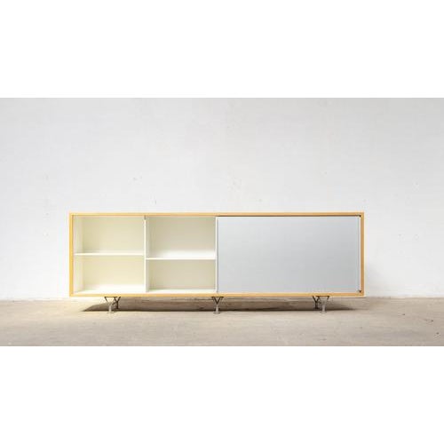 Mi 806 bruno mathsson aluminum sideboard a rare "mi 806 aluminum" sideboard by swedish designer and cabinetmaker bruno...