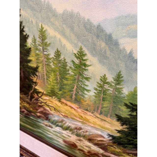 Brown Franz Joseph Feuer Original Landscape Oil Painting, Framed For Sale - Image 8 of 12