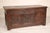 English oak Tudor style trunk, 18th century. With a two board rectangular top with molded front and side edges, the front...