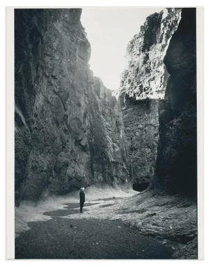 Canyon, Person, USA, 1960s, Black & White Photograph