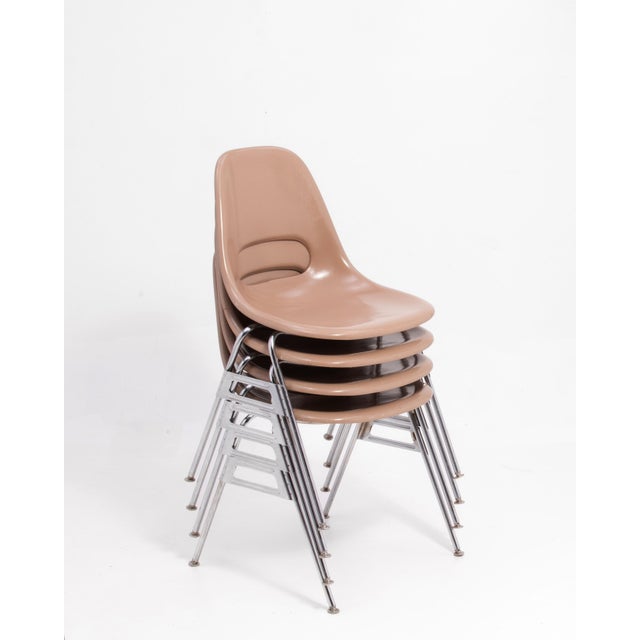 Tan Krueger Metal Products Fiberglass Stacking Chairs Taupe Sand Tan a Set of Seven For Sale - Image 8 of 15