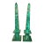 Pair of French Malachite Obelisks For Sale