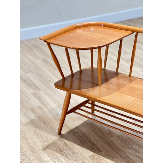 Wood Telephone Seat attributed to Lucian Ercolani for Ercol, England, 1960s For Sale - Image 7 of 10