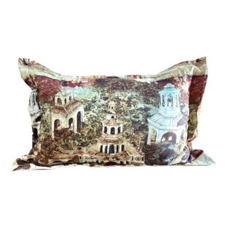 Large Rectangular Thick Chinoiserie Custom Pillow - Two in Stock, Price for One For Sale