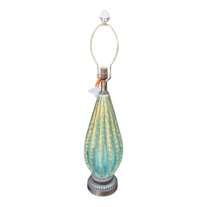 Mid Century Barovier & Toso Murano Blue Green & Gold Italian Art Glass Table Lamp