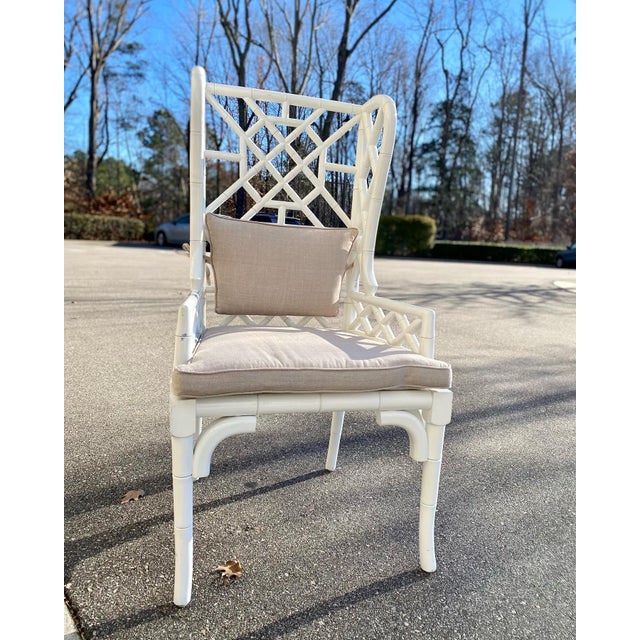 Guildmaster Faux Bamboo White Wingback Chair Chairish