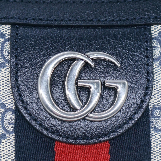 Textile Gucci Navy Gg Supreme Canvas and Leather Small Ophidia Crossbody Bag, 2018. For Sale - Image 7 of 17