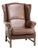 English Cowhide Wing Armchair For Sale