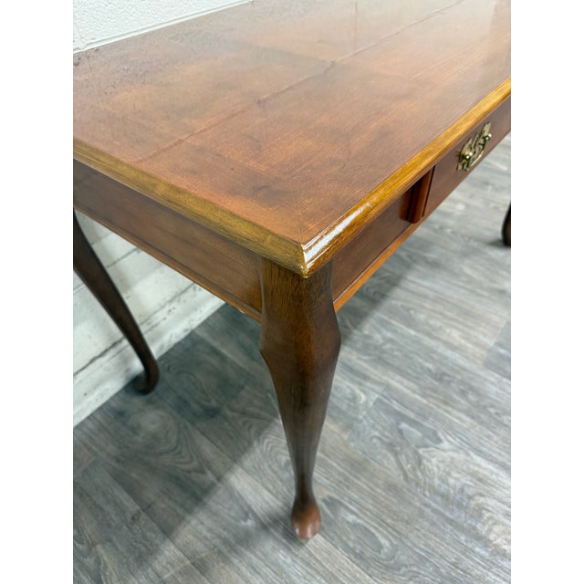Queen Anne Vintage Queen Anne Style Writing Desk Entry Console Hallway Table Sofa Table For Sale - Image 3 of 13