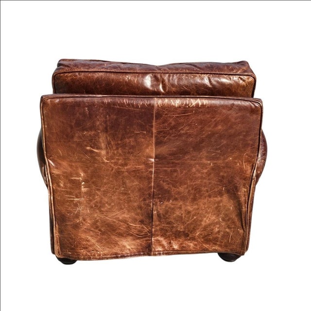 2010s Restoration Hardware Lancaster Leather Armchair Recliner For Sale - Image 5 of 18