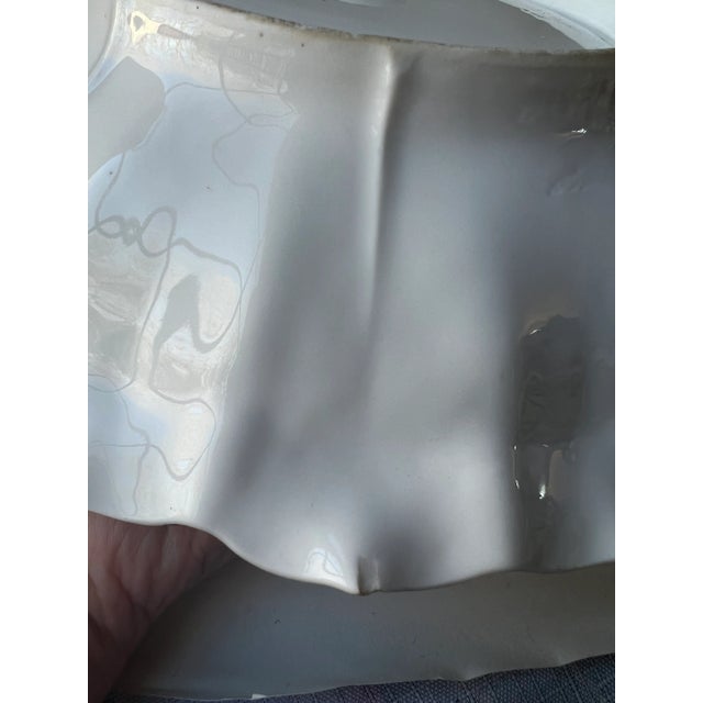 Vintage Mid 20th Century Germany Serving Bowl Blue Gold Floral Germany Hand Painted For Sale - Image 12 of 13