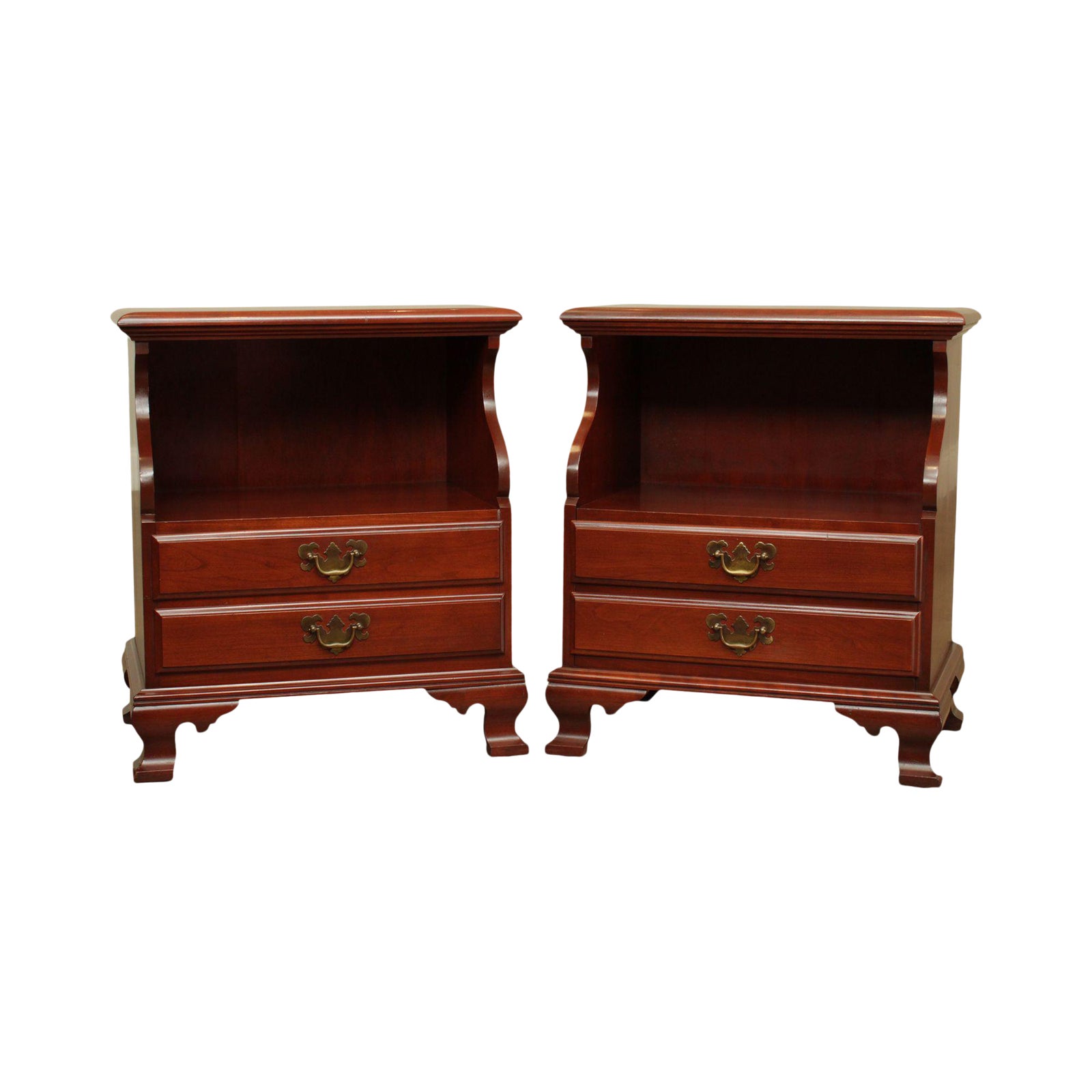 Kling Vintage Solid Cherry Pair 2 Drawer Nightstands Chairish