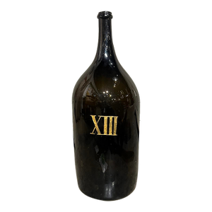 Large Antique French Hand Blown and Painted Wine Bottle, Normandy, Circa 1880s
