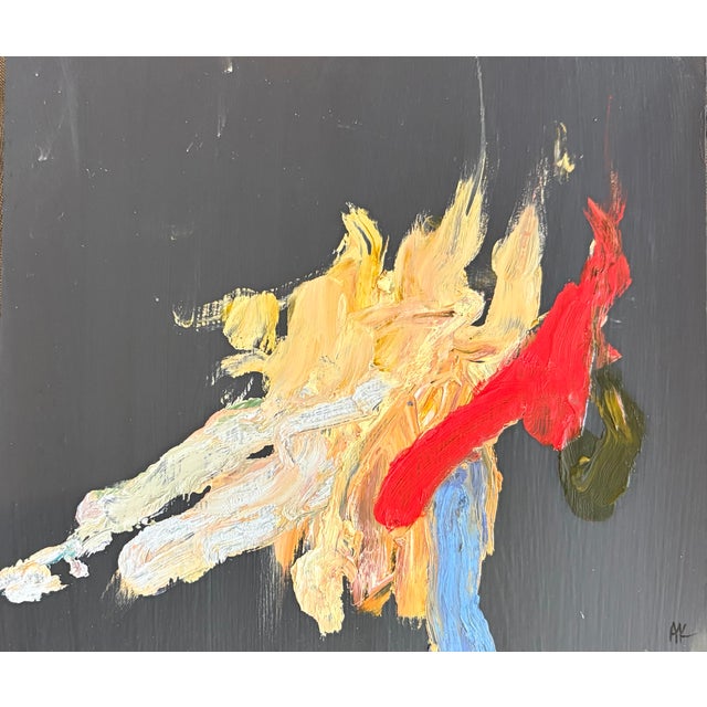 Contemporary Ak Hardeman Painting Abstract Primary Colors in Gold Plein Air Frame For Sale - Image 4 of 7