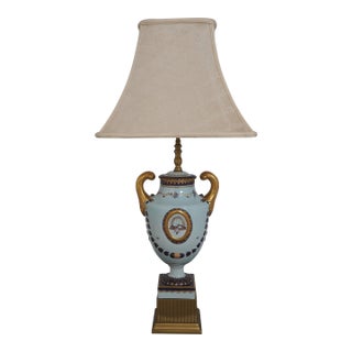 Mottahedeh Vintage Federal Porcelain Urn Table Lamp For Sale