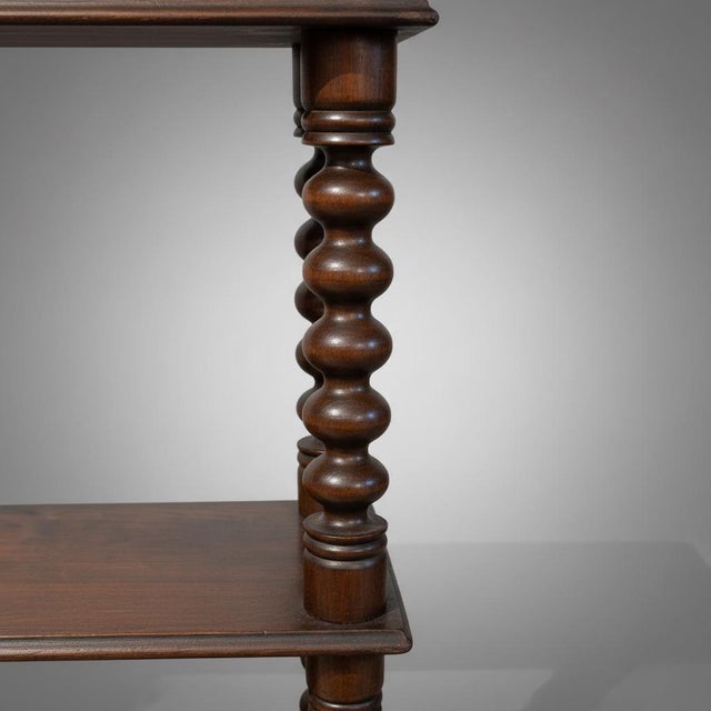 French Bobbin Walnut Bookcase, 1950s For Sale - Image 4 of 6