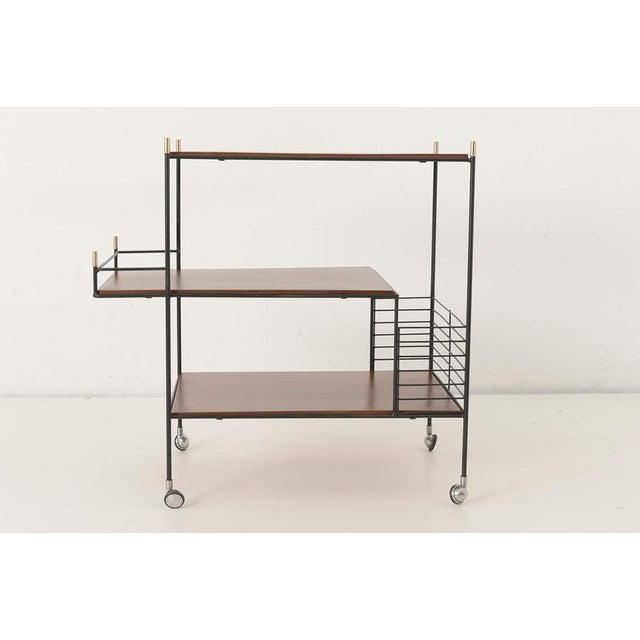 Bar Cart in Walnut, 1960s For Sale - Image 6 of 13