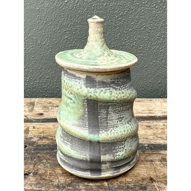 Vintage Original Studio Pottery Lidded Jar For Sale - Image 4 of 12