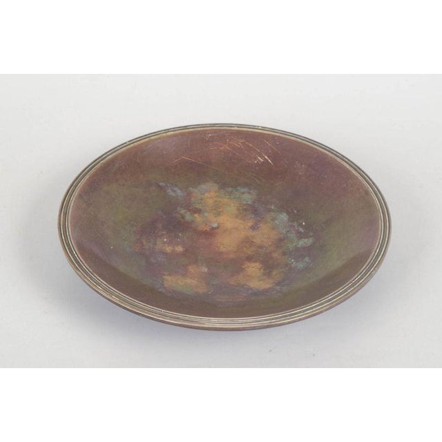 Just andersen, art deco bronze dish. Round dish in patinated bronze with softly curved forms and simple, rounded rims. The...