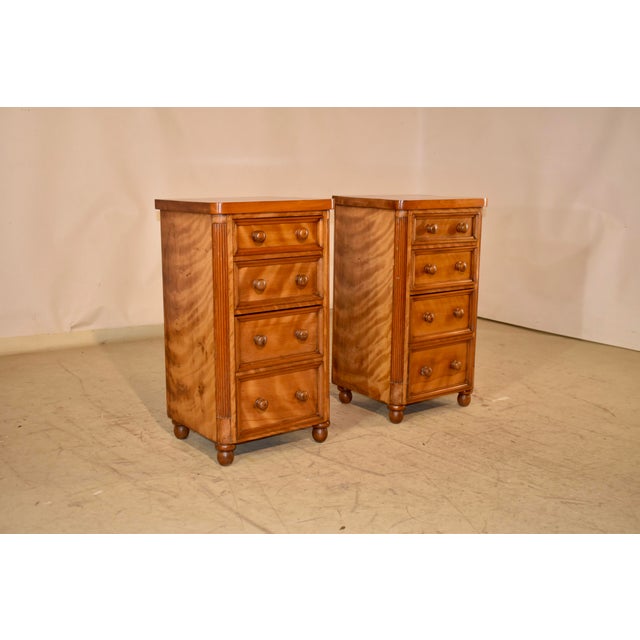 Victorian Pair of Exquisite 19th Century Satin Birch Bedside Tables For Sale - Image 3 of 8