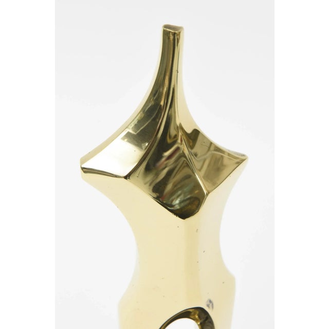 Vintage Signed Bronze Abstract Female Sculpture by Roberval on Black Granite Base For Sale - Image 4 of 11