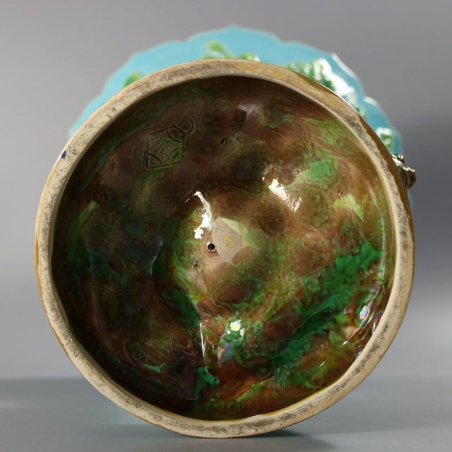 George Jones Majolica America Buffalo Compote For Sale - Image 14 of 18