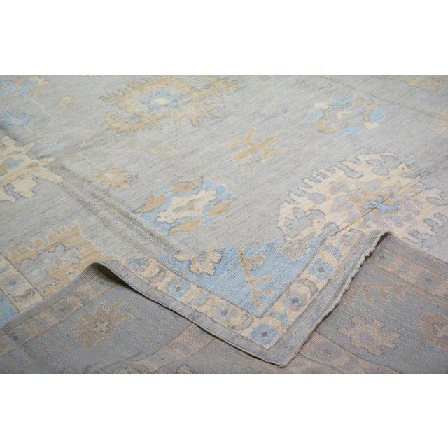 2000 - 2009 Pakistani Oushak Hand Knotted Wool Rug, 10'x14'1" For Sale - Image 5 of 6