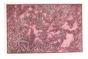 Mark Tobey, Pink Composition, Etching and Aquatint on Paper, 1972