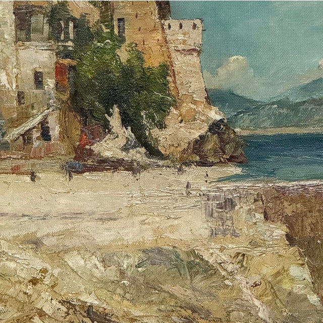 Framed Oil Painting on Canvas by Paule Bisman (1897-1973) 'Adriatic Coastline' For Sale - Image 13 of 16