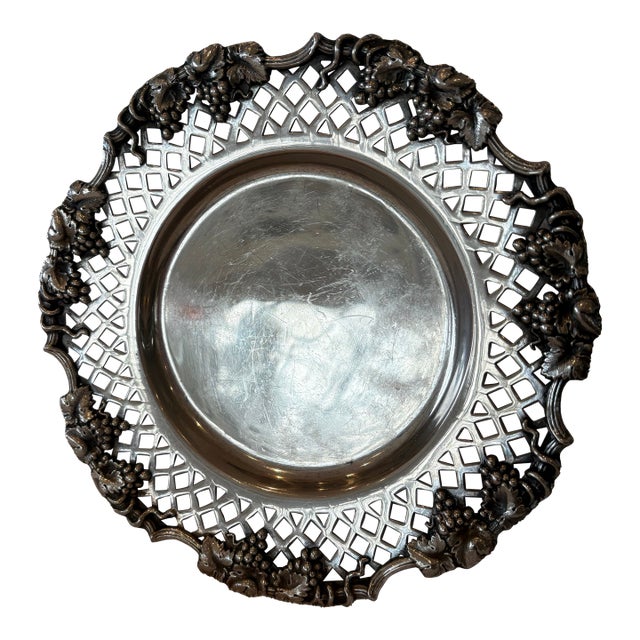Early 20th Century Round Silver Dish For Sale