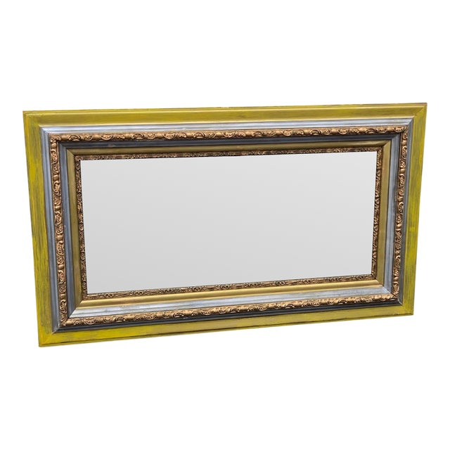 19th Century Italian Hand Painted Rectangular Wall Mirror. For Sale