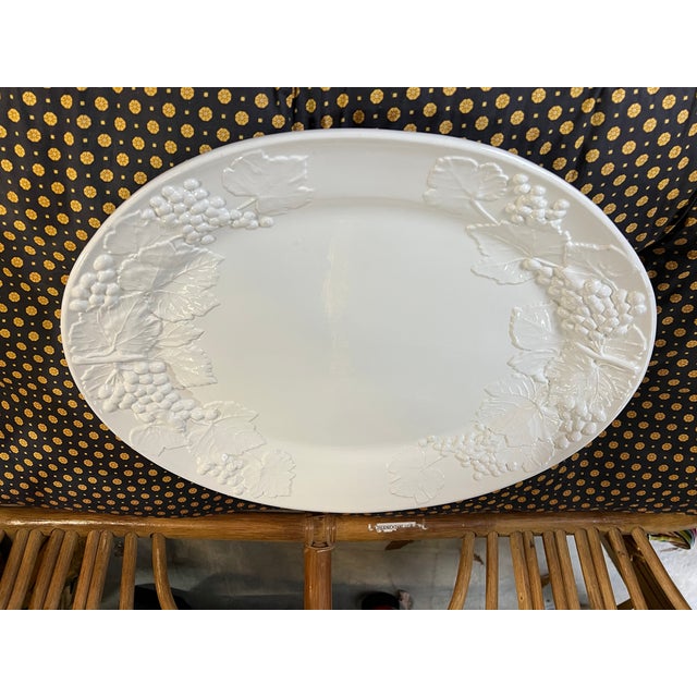 1970s Large Italian Serving Platter With Fruit and Grapes Relief For Sale - Image 9 of 10